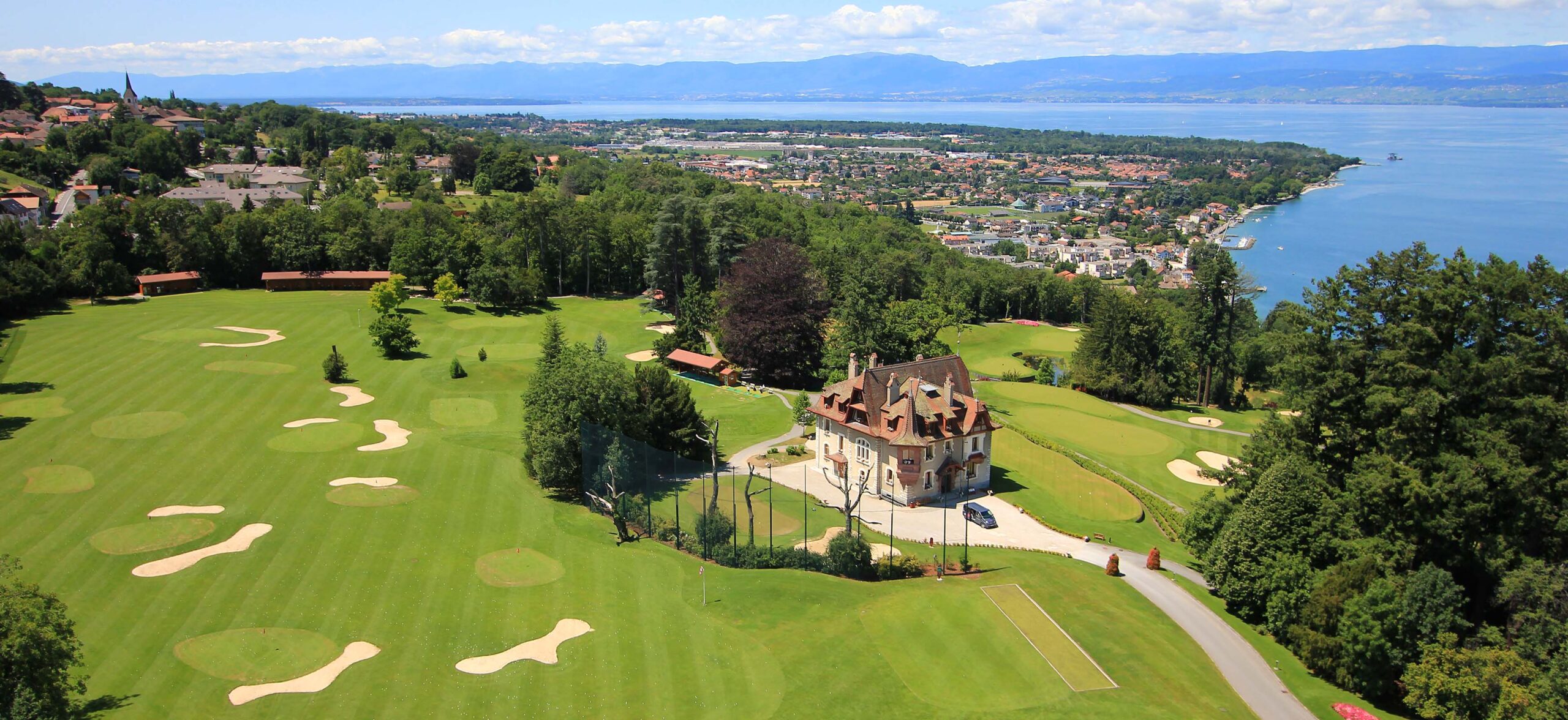Traditional Swiss chocolate and cheese Evian Resort Golf Club with panoramic views of Lake Geneva – host of the Amundi Evian Championship